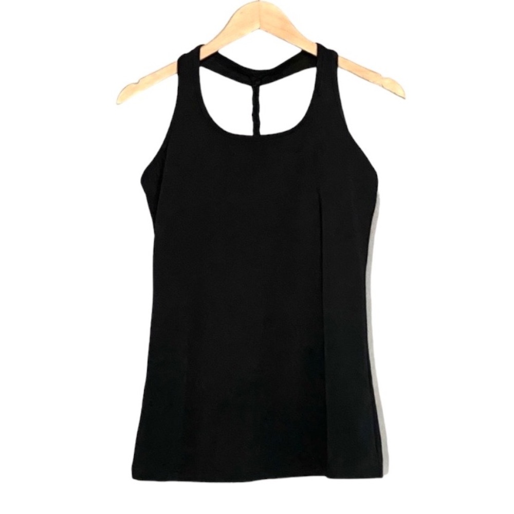 Onzie Black Yoga Tank Braided Strap Built In Shelf Bra S Athleisure sports bra